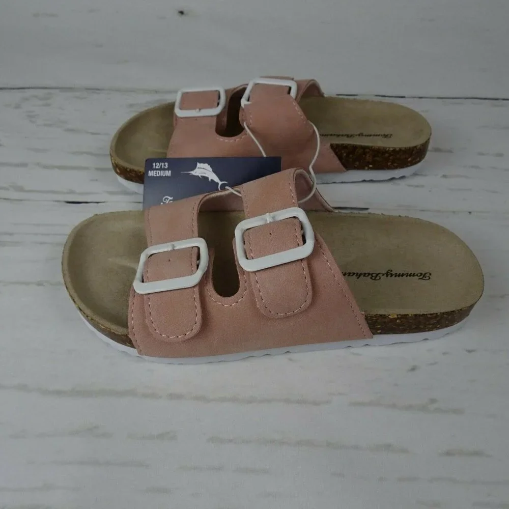 Tommy Bahama Girl's Sandals Double Strap Slip-On Shoes Blush Pink NWT M 12/13